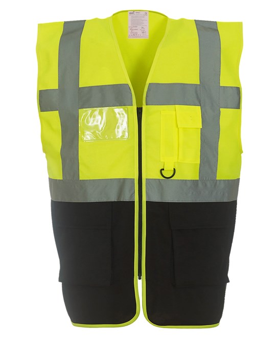YK002 - Multifunctional executive hi-vis waistcoat (Contrast Colours)