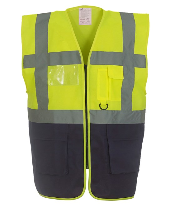YK002 - Multifunctional executive hi-vis waistcoat (Contrast Colours)